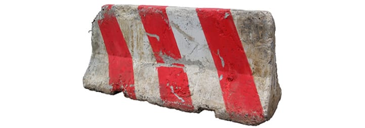 Tung avstängning med betongblock